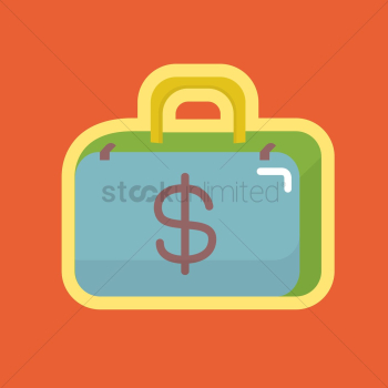 A briefcase with money symbol A briefcase with money symbol