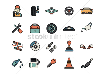 A collection of automobile icons A collection of automobile icons