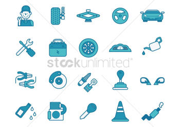 A collection of automobile icons A collection of automobile icons
