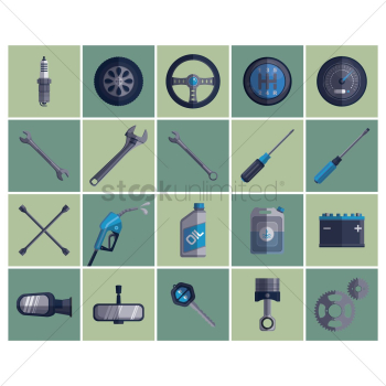 A collection of automobile items A collection of automobile items