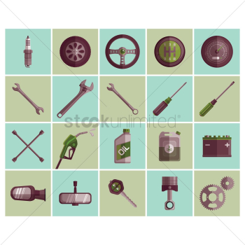 A collection of automobile items A collection of automobile items