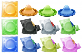 A collection of condoms Free Vector