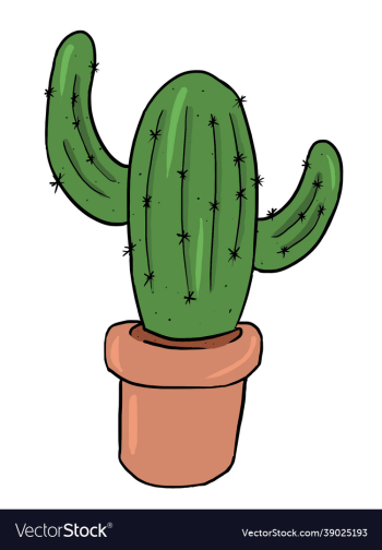 a colored drawing cactus plant a colored drawing cactus plant