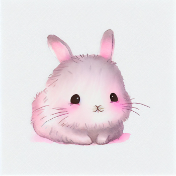 A cute and adorable baby pink bunny with a big fluffy tail A cute and adorable baby pink bunny with a big fluffy tail