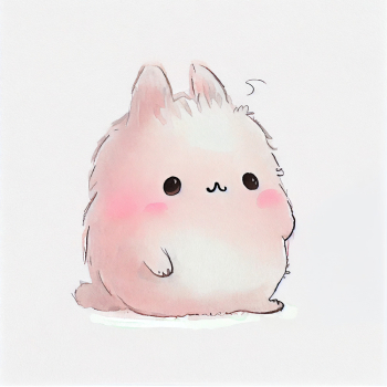 A cute and adorable baby pink bunny with a big fluffy tail A cute and adorable baby pink bunny with a big fluffy tail