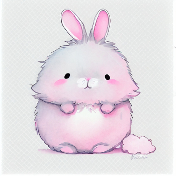 A cute and adorable baby pink bunny with a big fluffy tail A cute and adorable baby pink bunny with a big fluffy tail