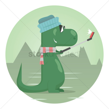A cute dinosaur taking a selfie A cute dinosaur taking a selfie