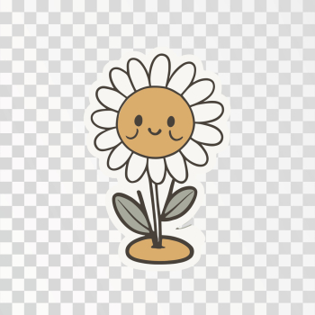 A Daisy sticker in PNG transparent