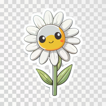 A Daisy sticker in PNG transparent