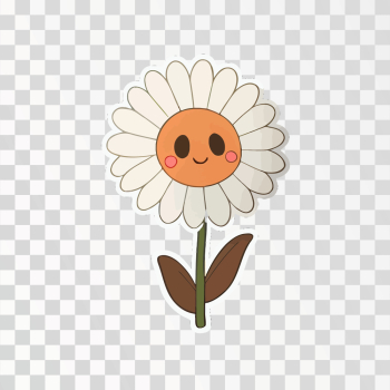 A Daisy sticker in PNG transparent