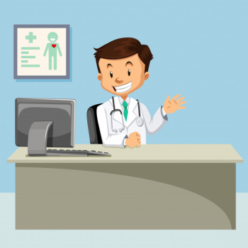 A doctor at clinic illustration A doctor at clinic illustration