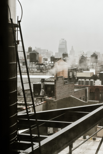 A drizzly Sunday afternoon overlooking Manhattan