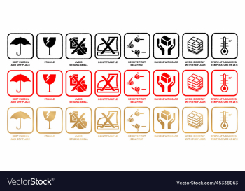 a eight or 8 icons conceptual fragile