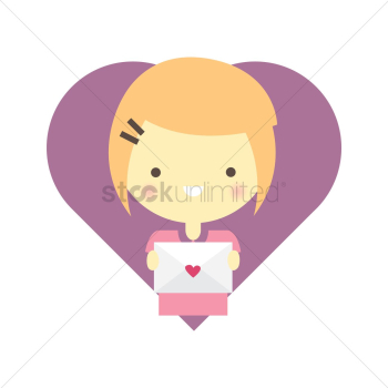 A girl holding love letter A girl holding love letter
