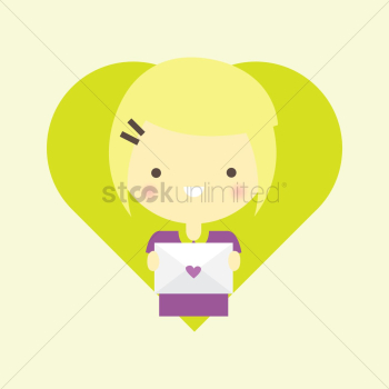 A girl holding love letter A girl holding love letter