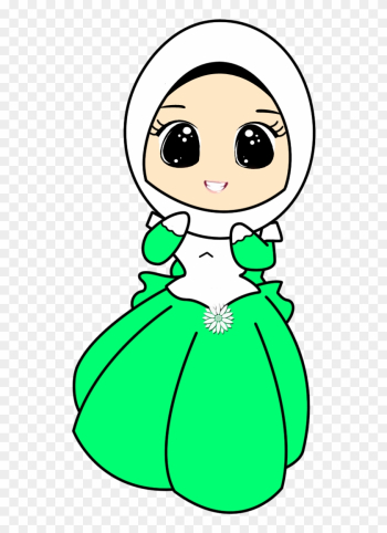 A Girl With A Skirt - Muslim Girl Cartoon Gif