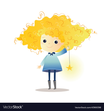 a girl with curly hair holds an asterisk a girl with curly hair holds an asterisk