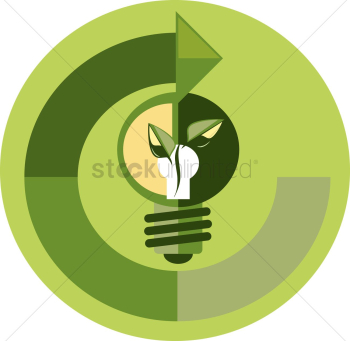 A green lightbulb and arrow