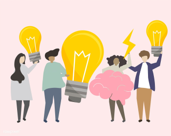 A group of people brainstorming ideas illustr.. | Free stock vector - 469937