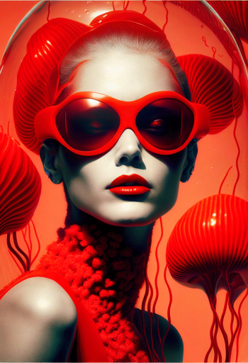 A.I generated - Magazine editorial, a fancy woman under water A.I generated - Magazine editorial, a fancy woman under water