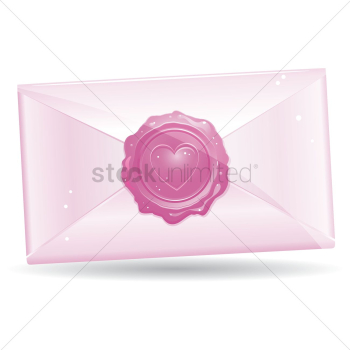 A letter sealed with a hearts shape wax