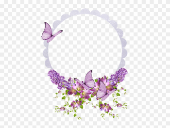 A Little Lavender And Butterflies With Frame - Purple Vintage Frame Png