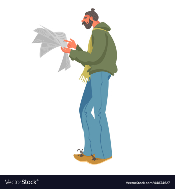 a man with a newspaper a man is reading a