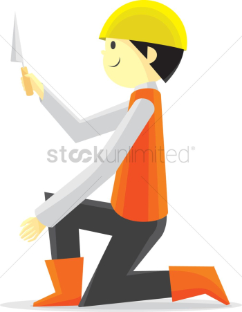 A mason working with trowel A mason working with trowel