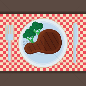 A meal on checkered background A meal on checkered background