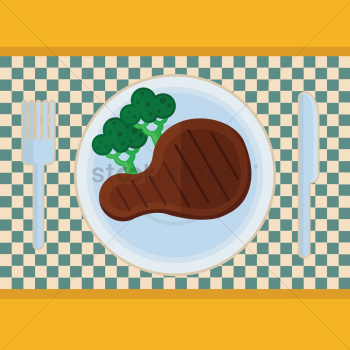 A meal on checkered background A meal on checkered background