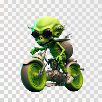 A monster riding a vehicle, PNG transparent background A monster riding a vehicle, PNG transparent background