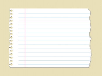 A page of ruled notebook paper for horizontal designs