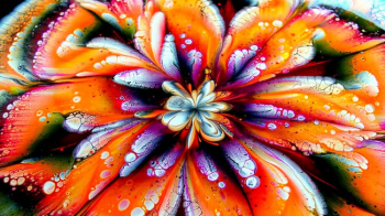 A Painting of a Colorful Flower