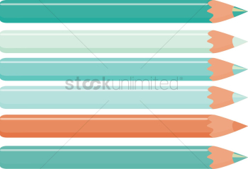 A row of colour pencils