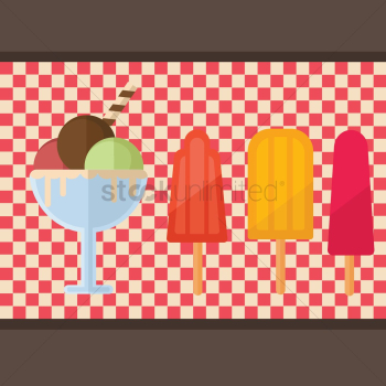 A row of ice creams A row of ice creams