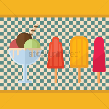 A row of ice creams A row of ice creams