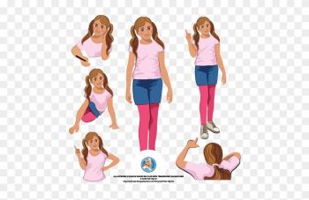 A Set Of Middle School Kids, Round About Grade - Middle School Girl Clip Art A Set Of Middle School Kids, Round About Grade - Middle School Girl Clip Art