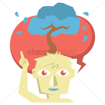 A tree on human head A tree on human head