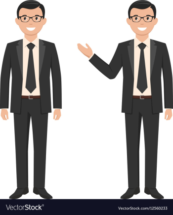 A young cartoon style smiling businessman vector image A young cartoon style smiling businessman vector image