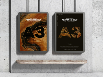 A3 Advertising Wall Framed Poster Mockup - Poster Mockup A3 Advertising Wall Framed Poster Mockup - Poster Mockup