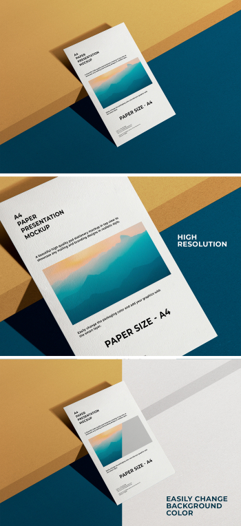 A4 Paper Presentation Mockup
