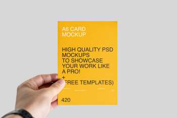 A6 Leaflet in Hand Mockup A6 Leaflet in Hand Mockup