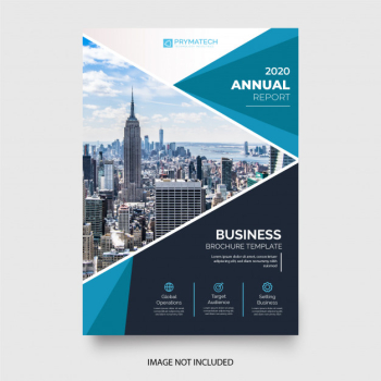 Abstract annual report with blue shapes Free Vector Abstract annual report with blue shapes Free Vector