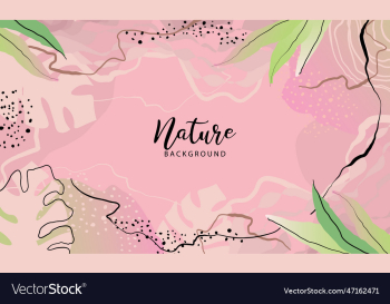 abstract art botanical pink background