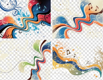 Abstract art Musical note Illustration, Creative pattern notes music transparent background PNG clipart