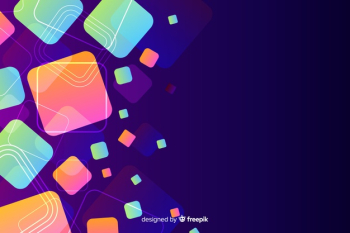 Abstract background with moving geometric shapes Free Vector
