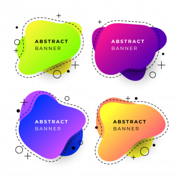 Abstract banner templates with fluid gradient shapes