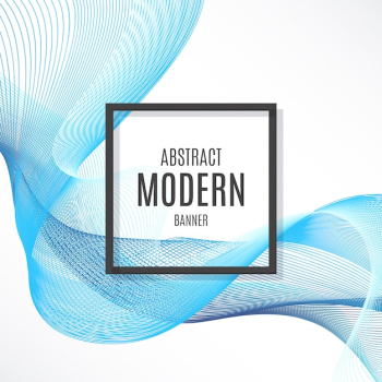 Abstract Banner with Blue Abstract Waves Abstract Banner with Blue Abstract Waves