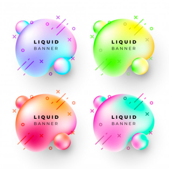 Abstract banners collection with liquid shapes Free Vector Abstract banners collection with liquid shapes Free Vector