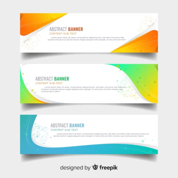 Abstract banners with colorful wavy shapes Abstract banners with colorful wavy shapes